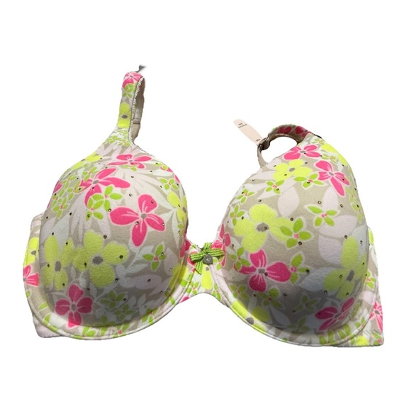 Victoria Secret NWT Women’s Yellow Rhinestone Lined Perfect Coverage Bra! 34D - Picture 1 of 5